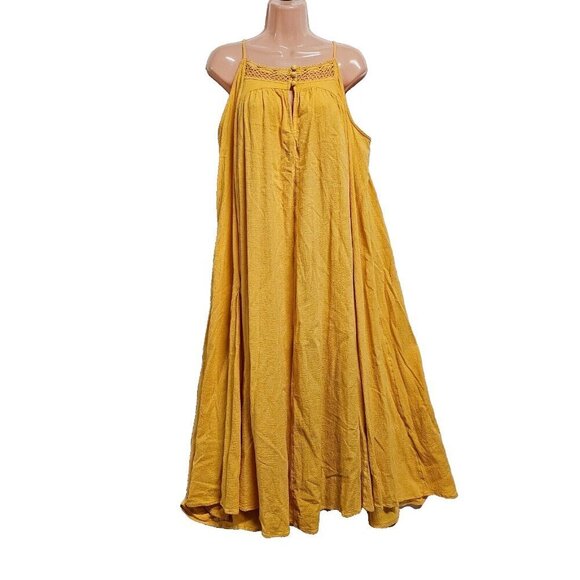 Free People Dresses & Skirts - Free People Mancora Midi Relaxed Flared Sun Dress Women Size L Free-Est